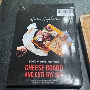 Bamboo Cheese Board and Cutlery Set  charcuterie